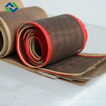 Tejido de malla de teflón tejido y correa 4 * 4 mm color marrón de China